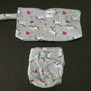 Purrrrfect Grovia Wetbag & Cloth Diaper Combo EUC